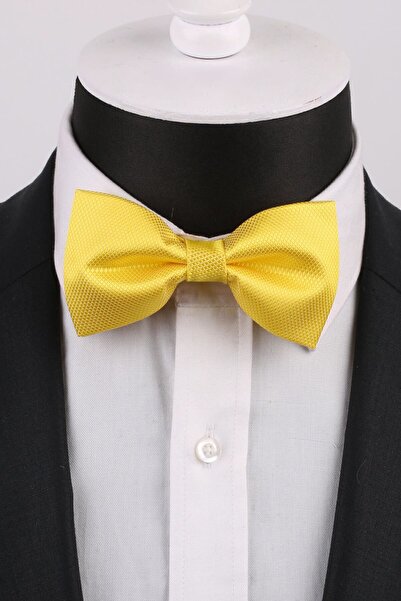 La Pescara Sarı Kendinden Desenli Papyon P484