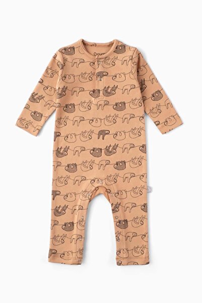 Boumini Baby Long Sleeve Snap Jumpsuit Brown Miskin