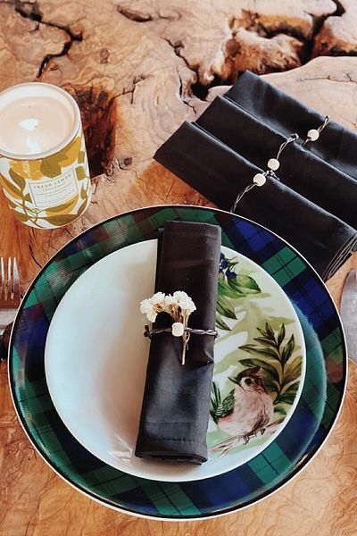Arma House 8-Piece Black Organic Fabric Serving Napkin
