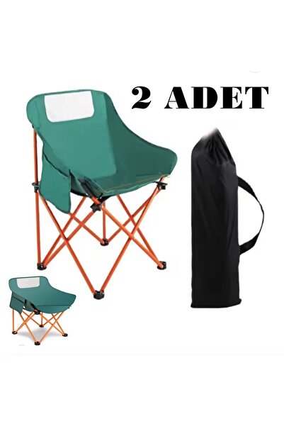 Reidan 2 ADET Yeşil Renk Katlanır Katlanır Kamp Piknik Sandalyesi Koltuğu Din...