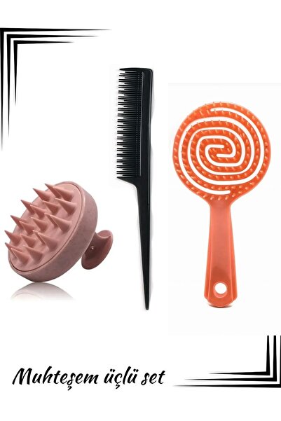 Nofella مشط تصفيف الشعر ثلاثي الأبعاد، مشط كريب، مشط تدليك ودش من السيليكون