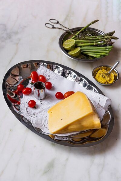 Arma House طبق تقديم بيضاوي فضي عتيق من Royal Vintage وصينية تقديم 37*25 سم