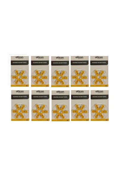 Oticon Işitme Cihazı Pili 6'lı No:10 Numara Toplam 60 Pil
