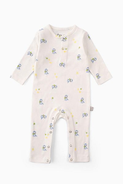 Boumini Baby Long Sleeve Snap Jumpsuit Blue Miskin