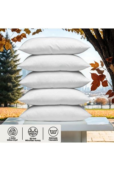 housein 900 Gr Microfiber Stain - Washable and Antiallergic Silicone Pillow 5 Pieces