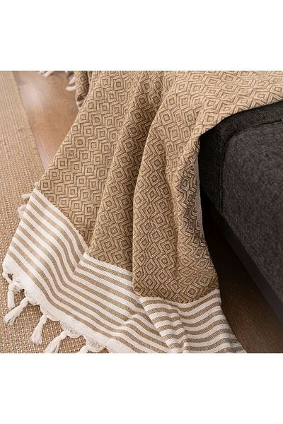 dafne moda Natural Sofa Cover/Wrap Khaki