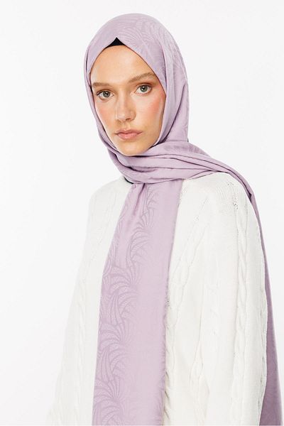 Mooncorn Σάλι Artemis Lilac με μοτίβο μεταξένιο ζακάρ