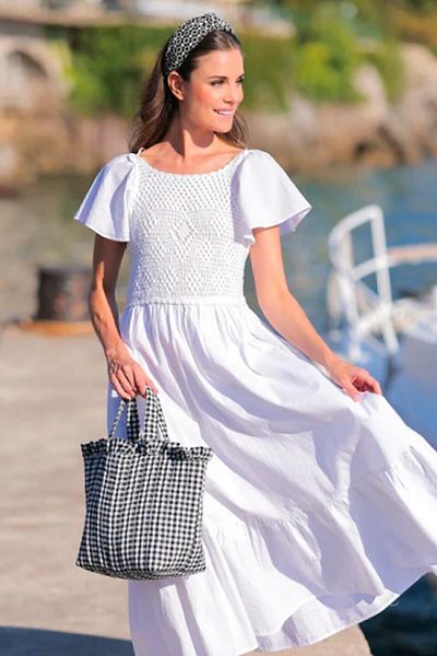 Arma House Geantă de plajă Gingham Lady neagră
