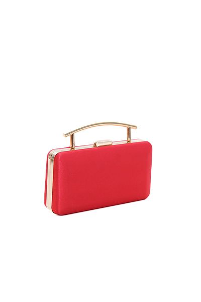 Sun Pieces Carrie Red Satin Clutch Bag - Dress and Evening Bag