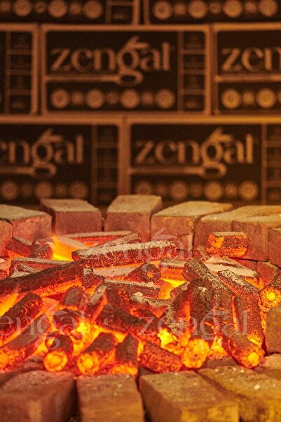 ZENGAL Delikli Briket Mangal Kömürü 10kg (6 Saat 7800 Kcal/kg)