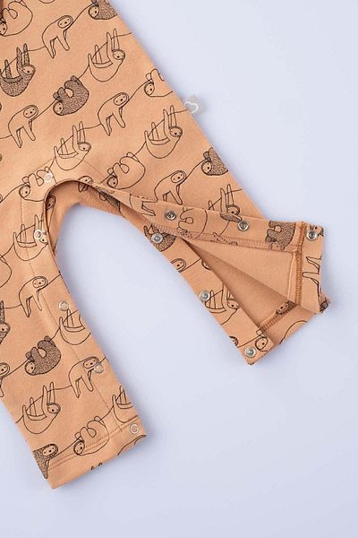 Boumini Baby Long Sleeve Snap Jumpsuit Brown Miskin