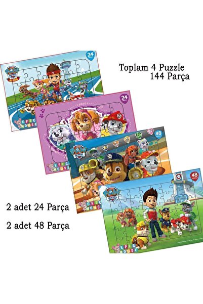 Epic Mouse Paw Patrol Eğitici 4lu Puzzle Seti- Yeni Başlayacaklara - 144 Parça Frame Puzzle/Yapboz