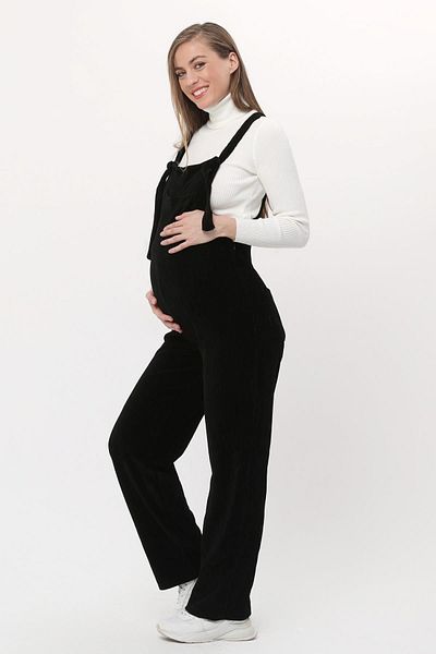 Luvmabelly Myra6111 - Black Velvet Maternity Salopet