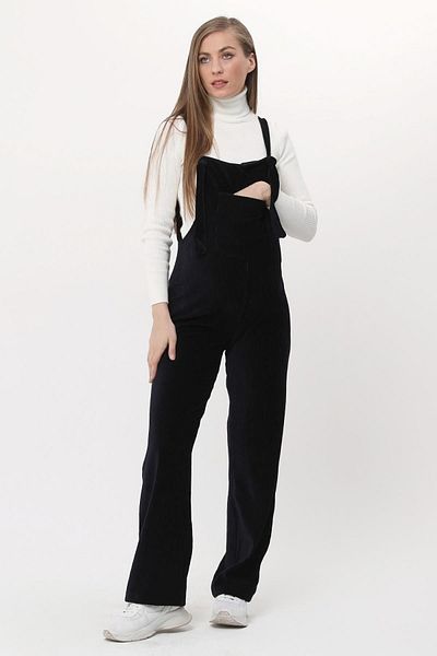 Luvmabelly Myra6112 - Navy Blue Velvet Maternity Salopet