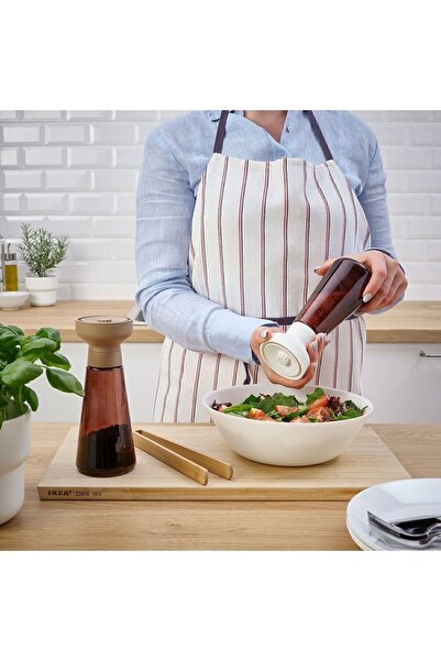 IKEA 2 Adet Cam Baharat Öğütücü Değirmen Kahverengi 19 cm