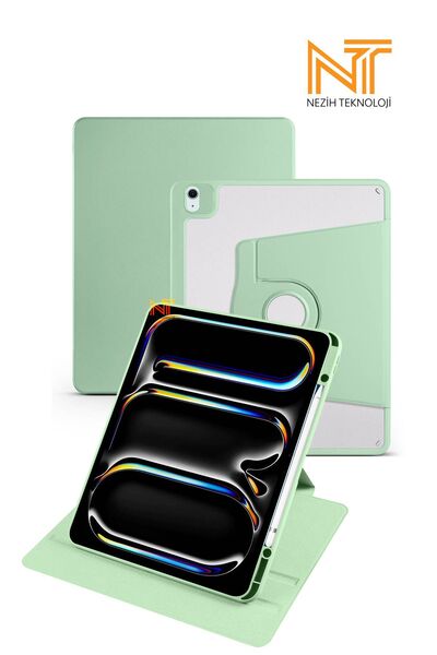 Nezih Case İpad Air 13 2024 / 2025 Uyumlu 360 Dönebilen Kalem Bölmeli Standlı...