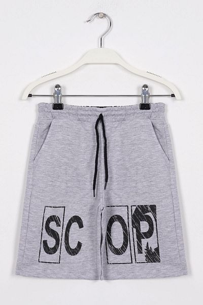 zepkids Boy Capri - Scop Printed, Gray and Black Color