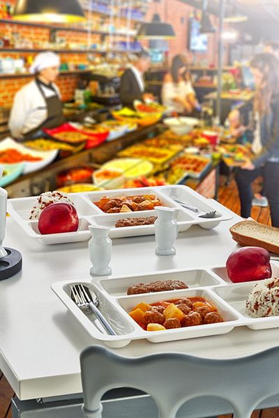 Şenyayla Plastik 10 Pieces of 5 Compartment Unbreakable Plastic Table Dhote Tray - 5120-10