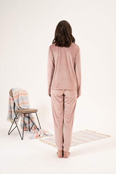Estiva Kadın Kışlık Lazy Day Kadife Pijama Takımı