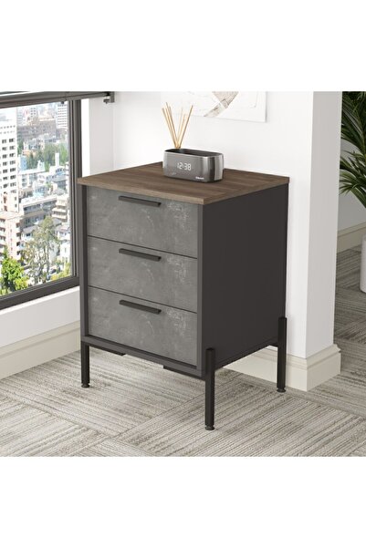 Yurudesign Vista C Ofis Keson Metal Ayaklı Kahve-beton-antrasit Vs3-cga