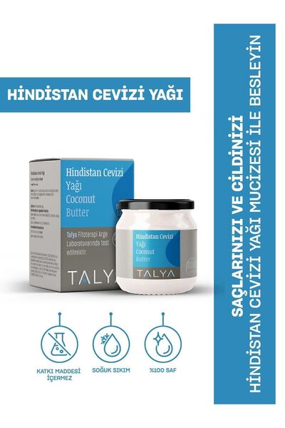 Talya Katı Hindistan Cevizi Yağı, Soğuk Sıkım, %100 Saf Ve Doğal, 150 ml