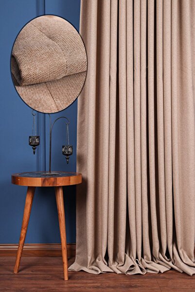 Perdelit Vizon Hasır Işık Geçirmez Blackout Karartma Güneşlik Pilesiz Düz Dikim