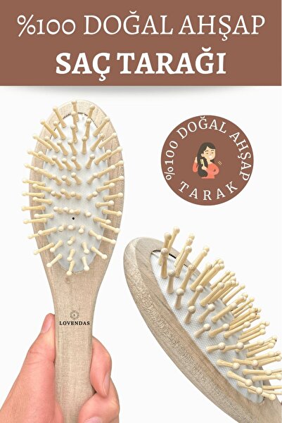 Lovendas Wooden Hair Brush - Comb, Hair Lightening and Frizz Preventive