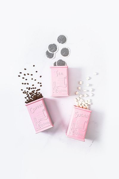 EWs Acrylic Soft Pink Sugar Coffee Tea Jar 500 Ml (vacuum Lid)