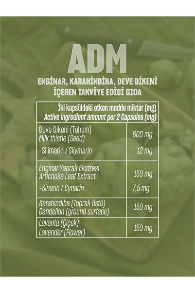 Talya Adm Devedikeni, Enginar Yaprak Ekstresi, Karahindiba Ve Lavanta Içeren Takviye Edici Gıda, 60 Tablet