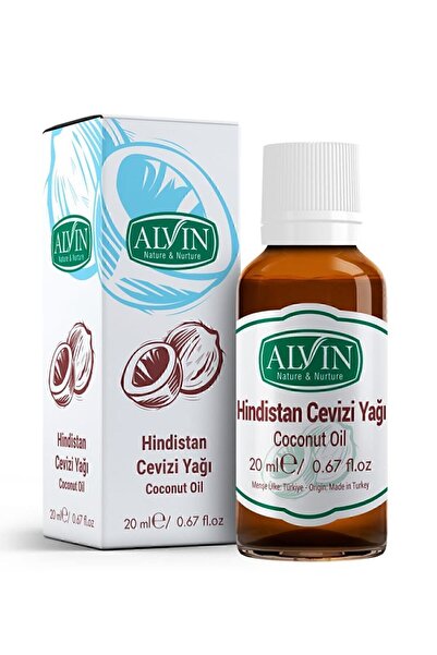 Alvin Hindistan Cevizi Yağı, Soğuk Sıkım, %100 Saf Ve Doğal, 20 ml