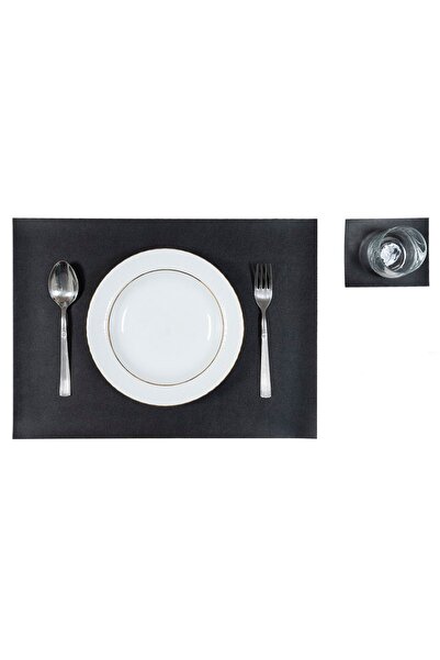 DECORA Ορθογώνιο μαύρο συνθετικό δέρμα για 6 άτομα - American Service Supla