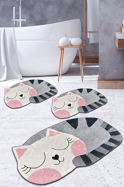 Chilai Home Σετ μπάνιου Big Cat 3 τεμαχίων - Djtbanyo