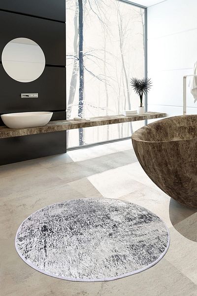 Chilai Home Evıdence Διάμετρος 100 cm Μοκέτα Μπάνιου, Σφουγγαρίστρα Djth