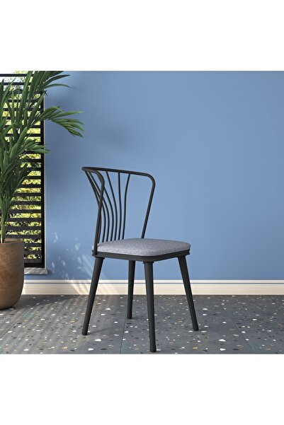 Rani Mobilya Rani Jb104 Metal Sandalye 4'lü Mutfak Yemek Masası Sandalyesi Açık Gri