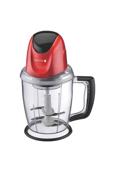 DOTS Low Noise Electric Chopper with Safety Lock 2 Liter - 300 Watt - Red
