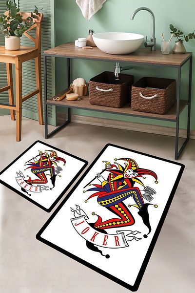 Chilai Home Joker 2-Piece Bathroom Set - Carpet and Mat Djtbanyo