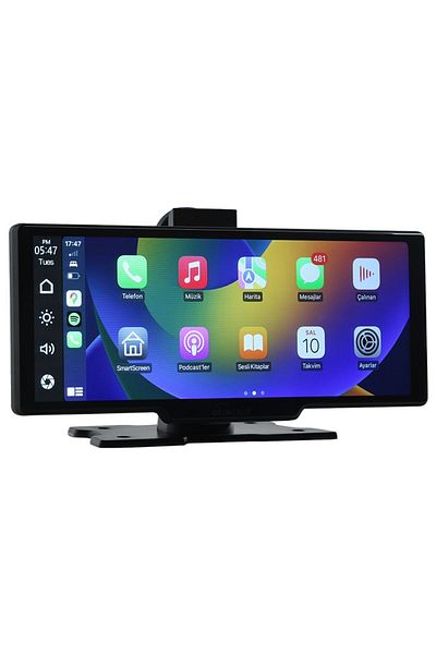 Ottocast 10" Portable Apple CarPlay & Android Auto, Torpedo Top Vehicle Multimedia with Front & Rear Camera