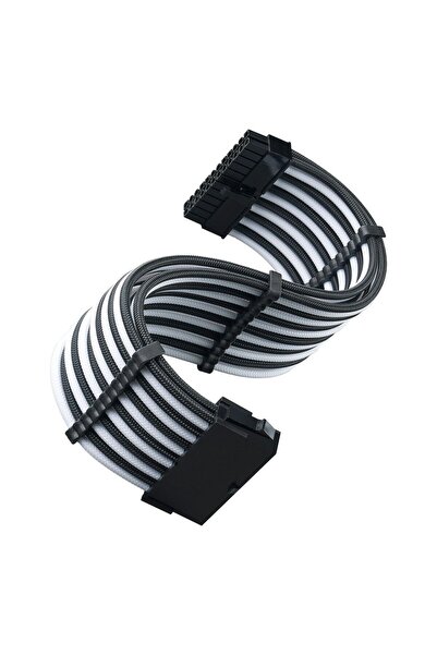 SilverStone 24 pın Anakart Güç Kaynağı Güç Kablosu 30 cm (SİYAH-BEYAZ) (SST-P...