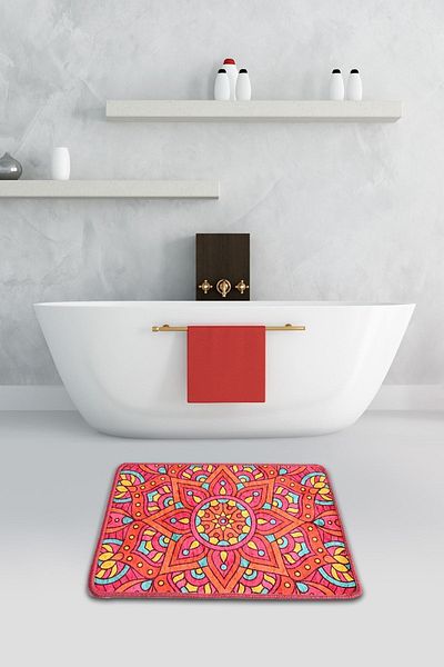 Chilai Home Μάνταλο Πολύχρωμο 40x60 εκ. Χαλί Μπάνιου Djth
