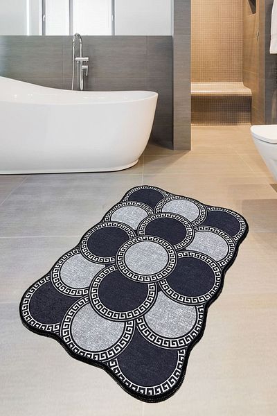 Chilai Home Ciorcail 70X120 cm Bathroom Carpet Washable Non-Slip Floor Mat Toilet Seat Set Djth