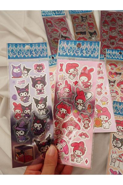 Planet Butik Kuromi Melody - Set of 12 Holographic Stickers