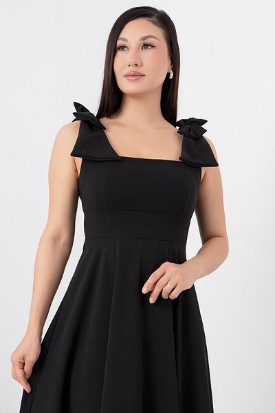 PULLIMM Rochie creponată cu papion și detaliu pe umeri - 1094-3116