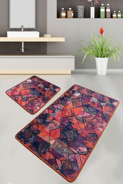 Chilai Home Monica Bathroom Rug Set of 2 - Washable Non-Slip