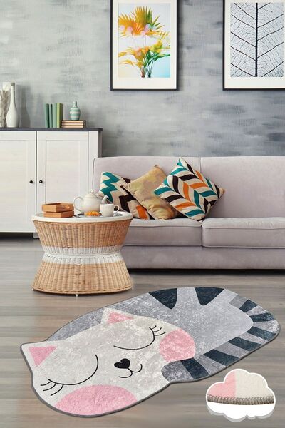 Chilai Home Bıg Cat Dekoratif Halı , Kaymaz Halı, Yıkanabilir. Djth