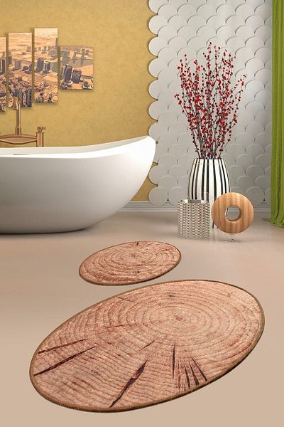 Chilai Home Set Covorașe De Baie - Set De 2 Lemn, Covor Djtbanyo