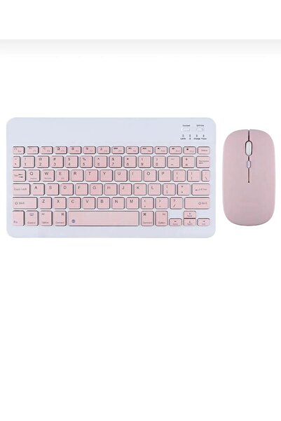 GLOBIX ELECTRONİC PEMBE GLB-04 Uyumlu Bluetooht Kablosuz Klavye Mouse Seti