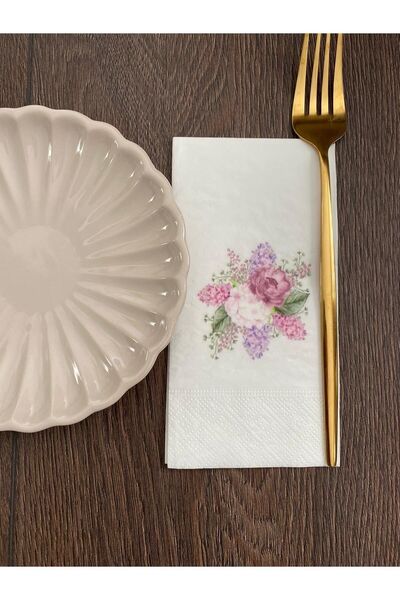 busrasdesign منديل كوبية مطبوع 16 قطعة