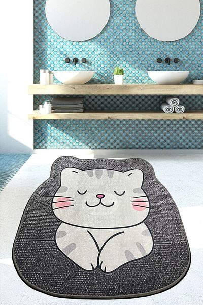 Chilai Home Χαλί μπάνιου 140x140 CM Neko που πλένεται αντιολισθητικό Djt