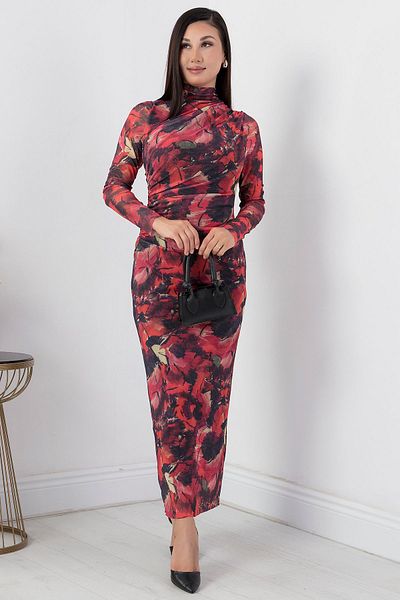 PULLIMM Rochie din tul cu mânecă lungă - talie adunată, GRS3328