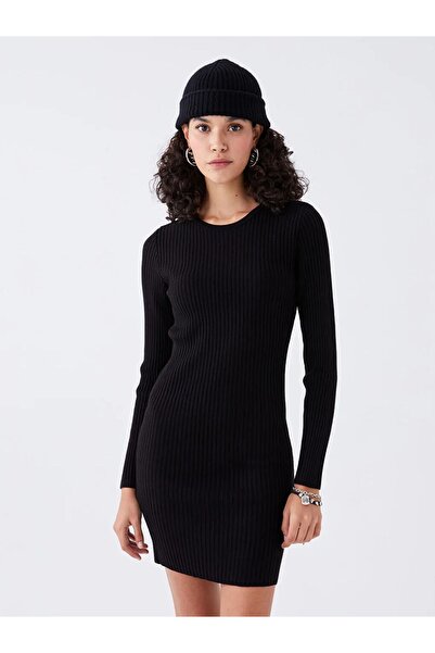LC Waikiki LCW Vision Polo Neck Solid Short Sleeve Women's Bodycon Dress